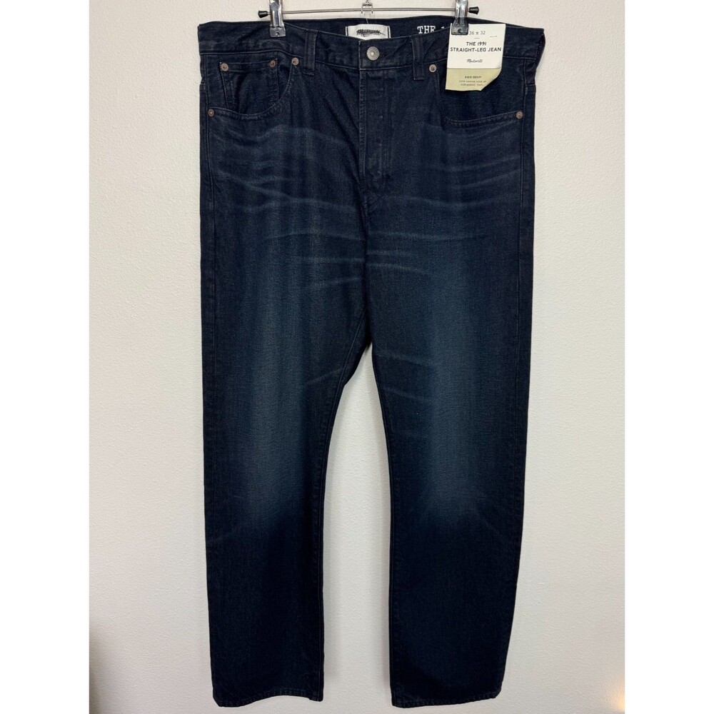 Madewell Mens 36x32 1991 Straight Leg Jean Beatty Wash Rigid Denim Cotton NWT - Picture 4 of 14